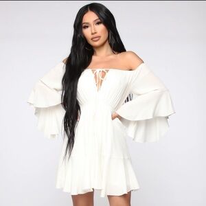 Off Shoulder Mini Dress White NWT Medium